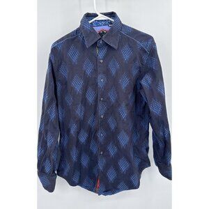 Robert Graham Mens L Back Geometric Shirt Button Up